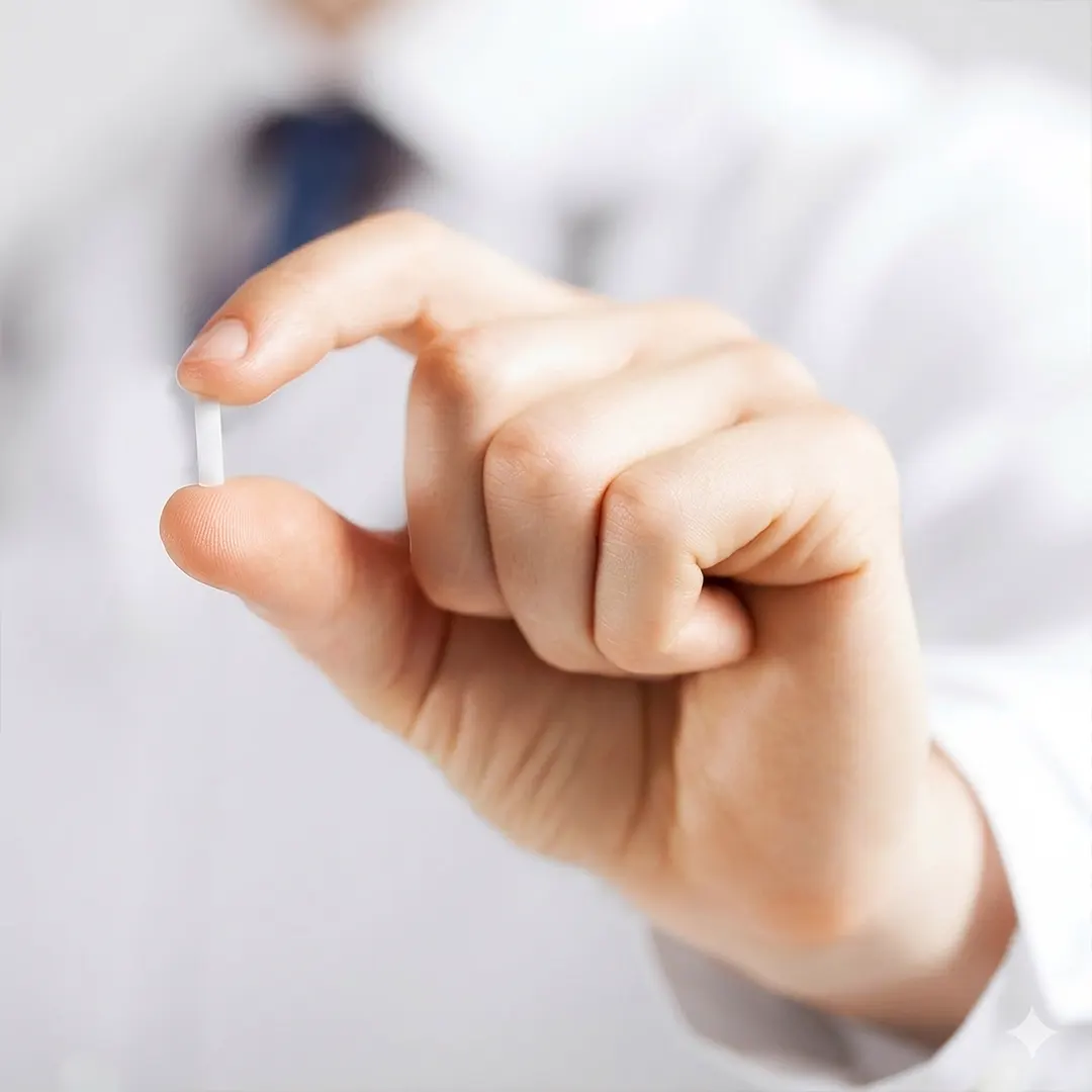 mano sujetando un chip de la juventud con los dedos